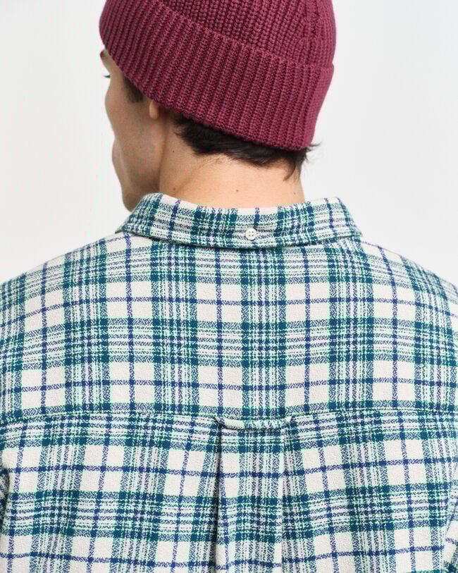 Oversized overhemd met textuur en ruit