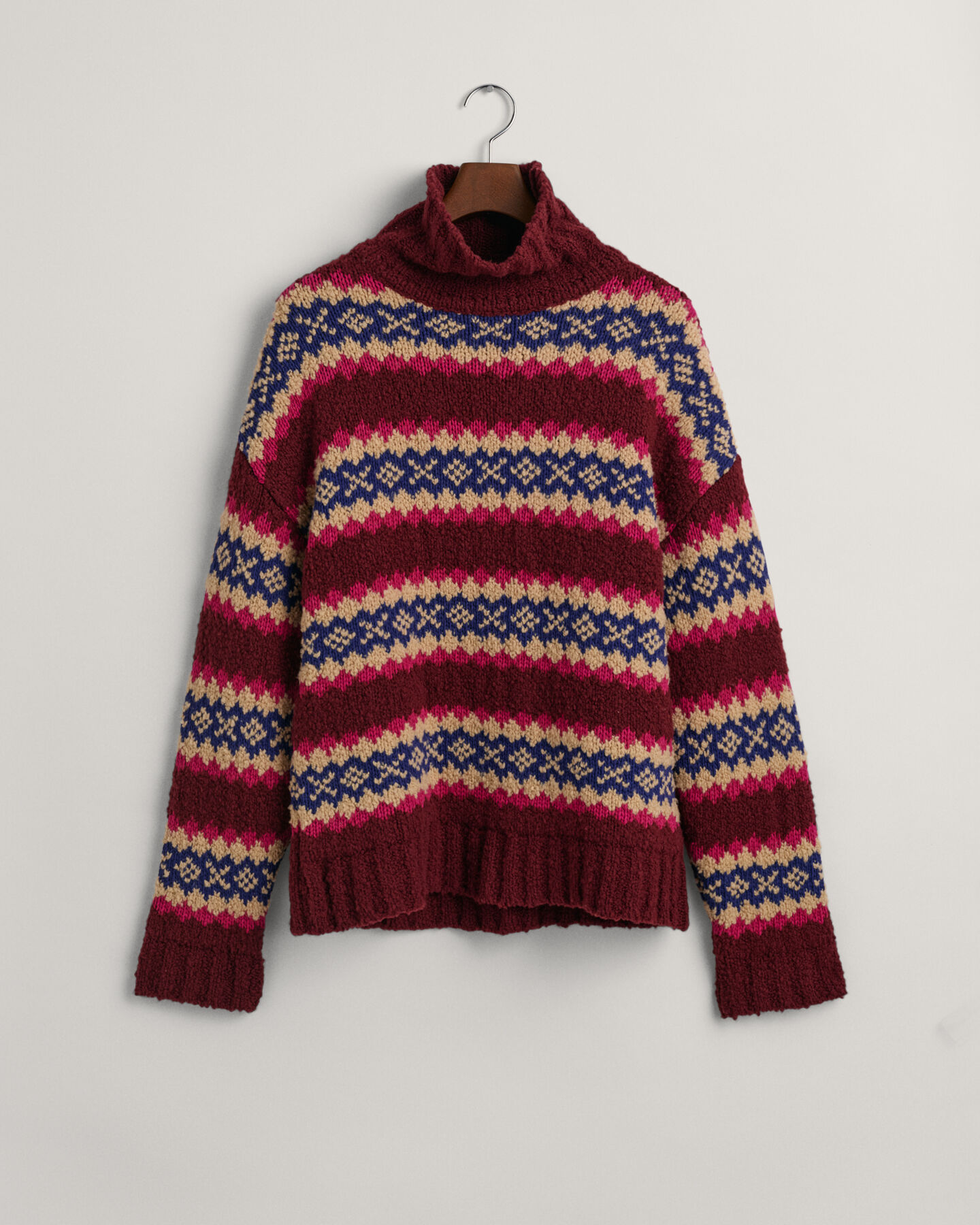 Fair Isle trui met trechterhals