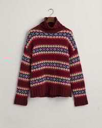 Fair Isle trui met trechterhals