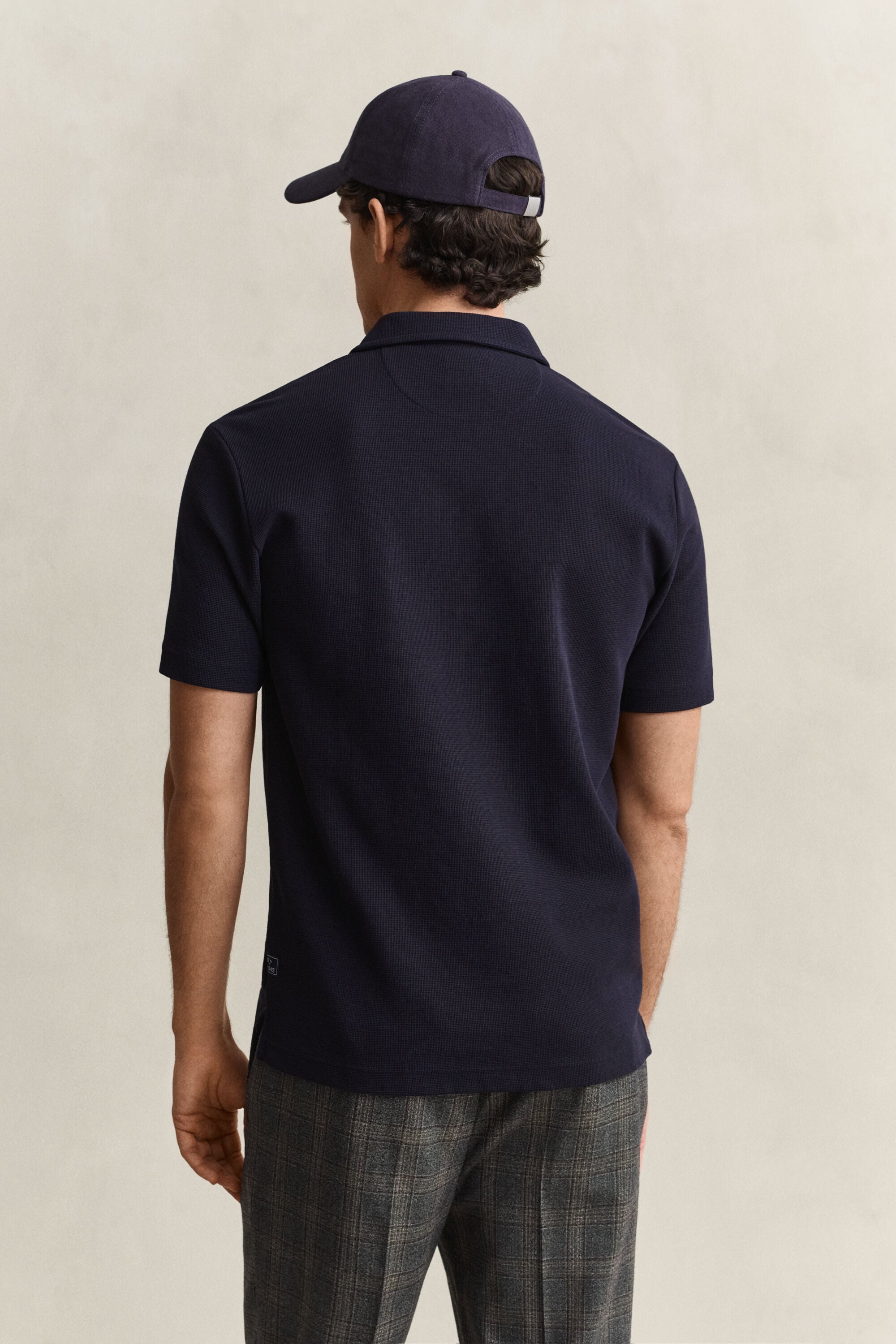 Poloshirt met gewafelde textuur