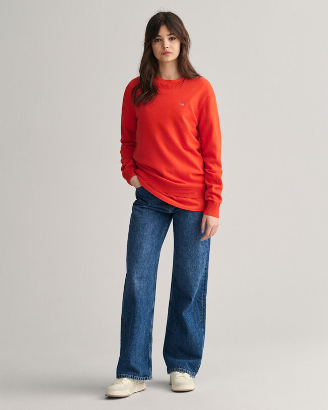 Teens Shield lamswollen trui met ronde hals