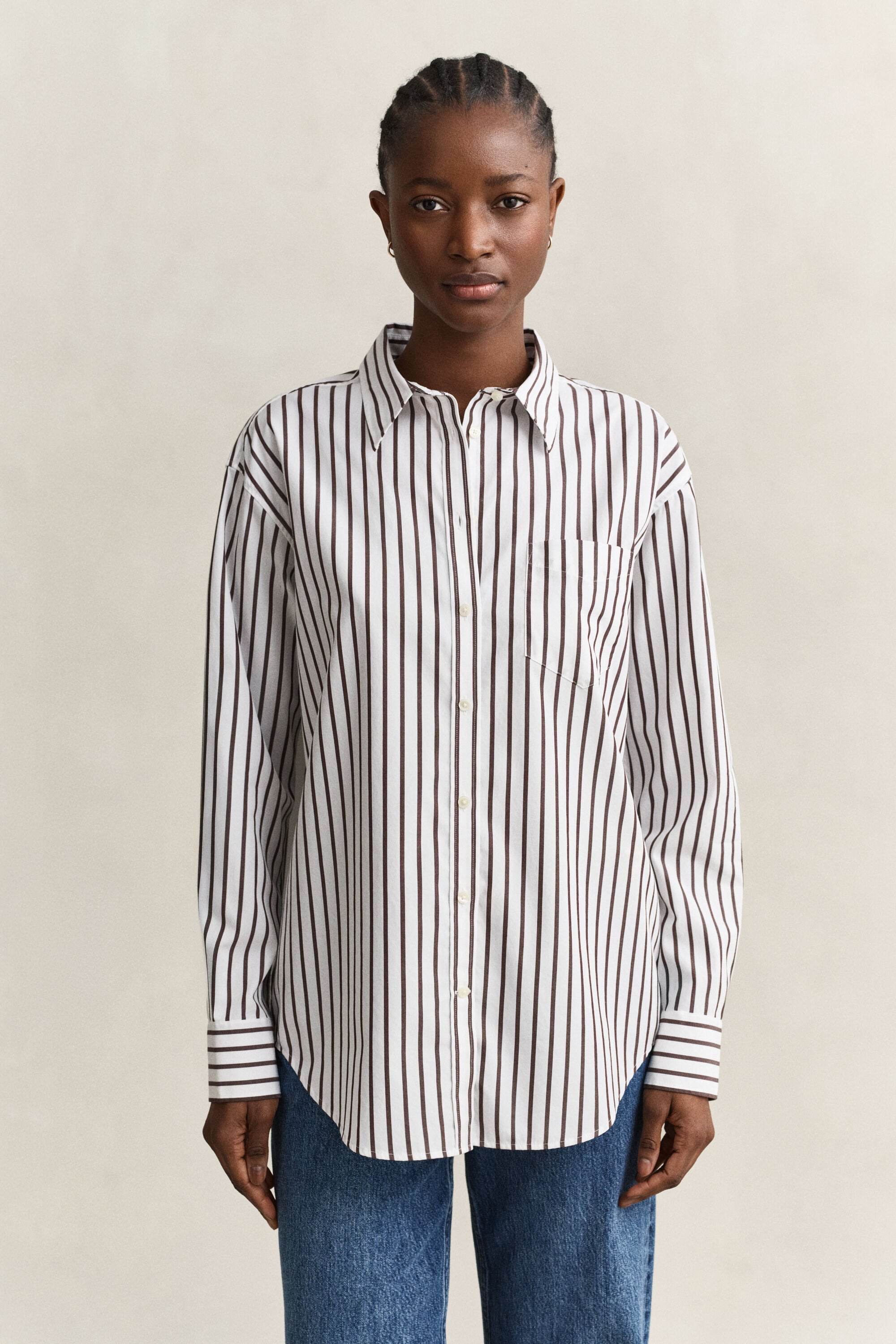 Relaxed Fit klassiek gestreept overhemd van poplin