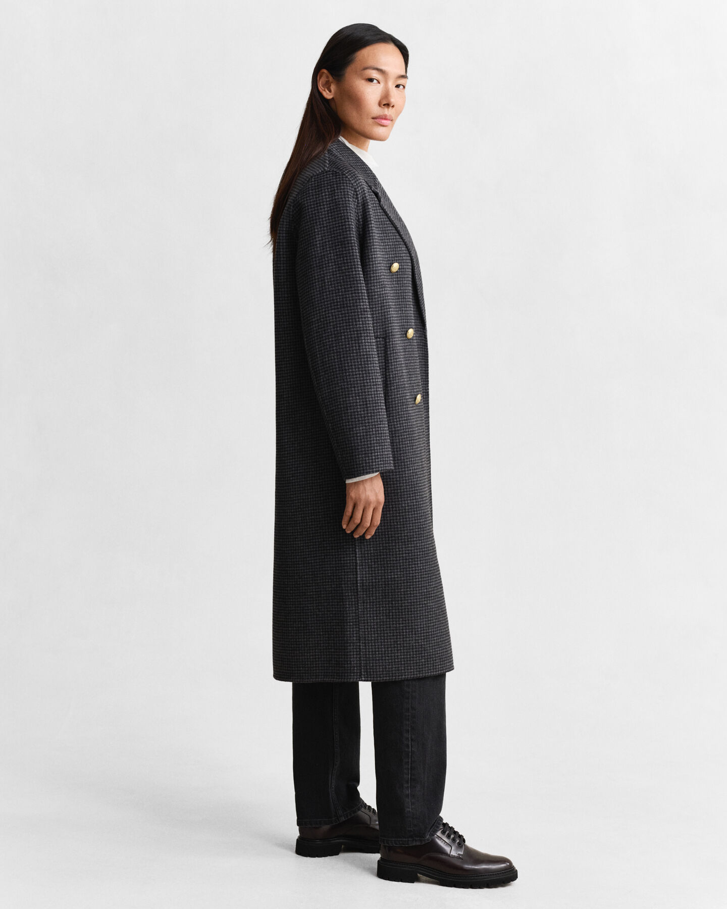 Handgestikte Car Coat met ruiten