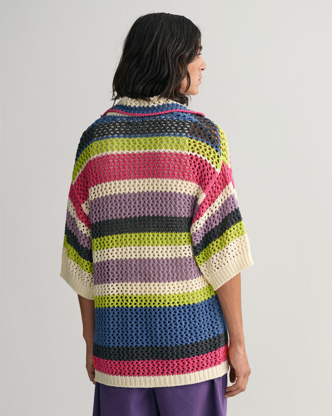 Open Texture polosweater