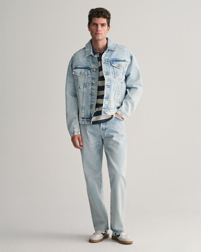 Gestreept Heavy Washed poloshirt