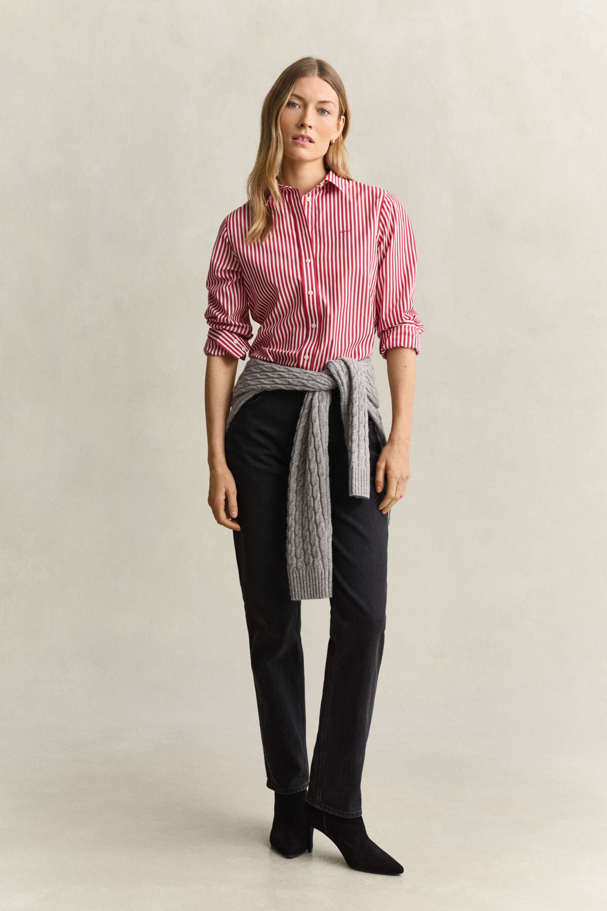 Classic Regular gestreept poplin overhemd