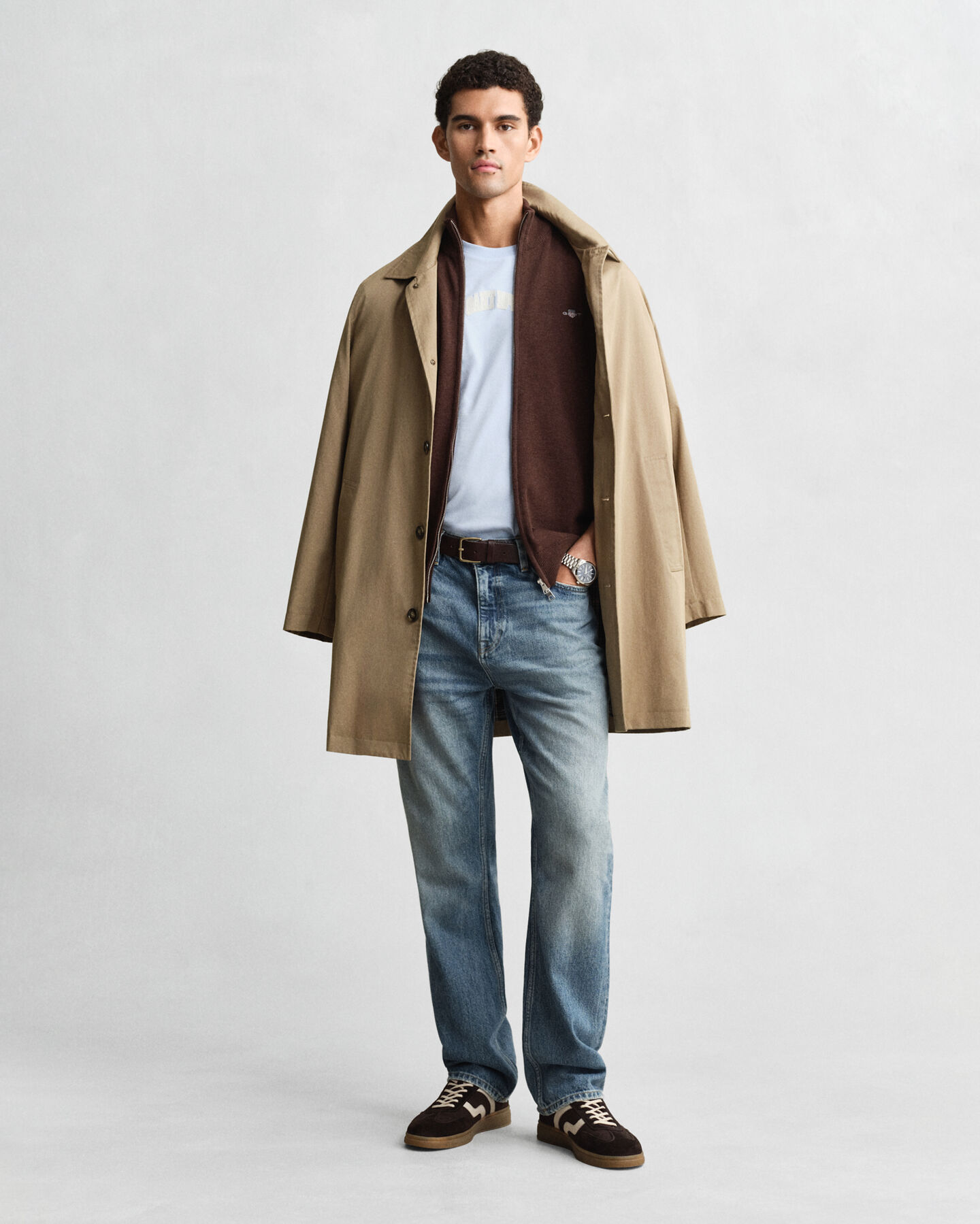 Casual vest van katoen met ritssluiting