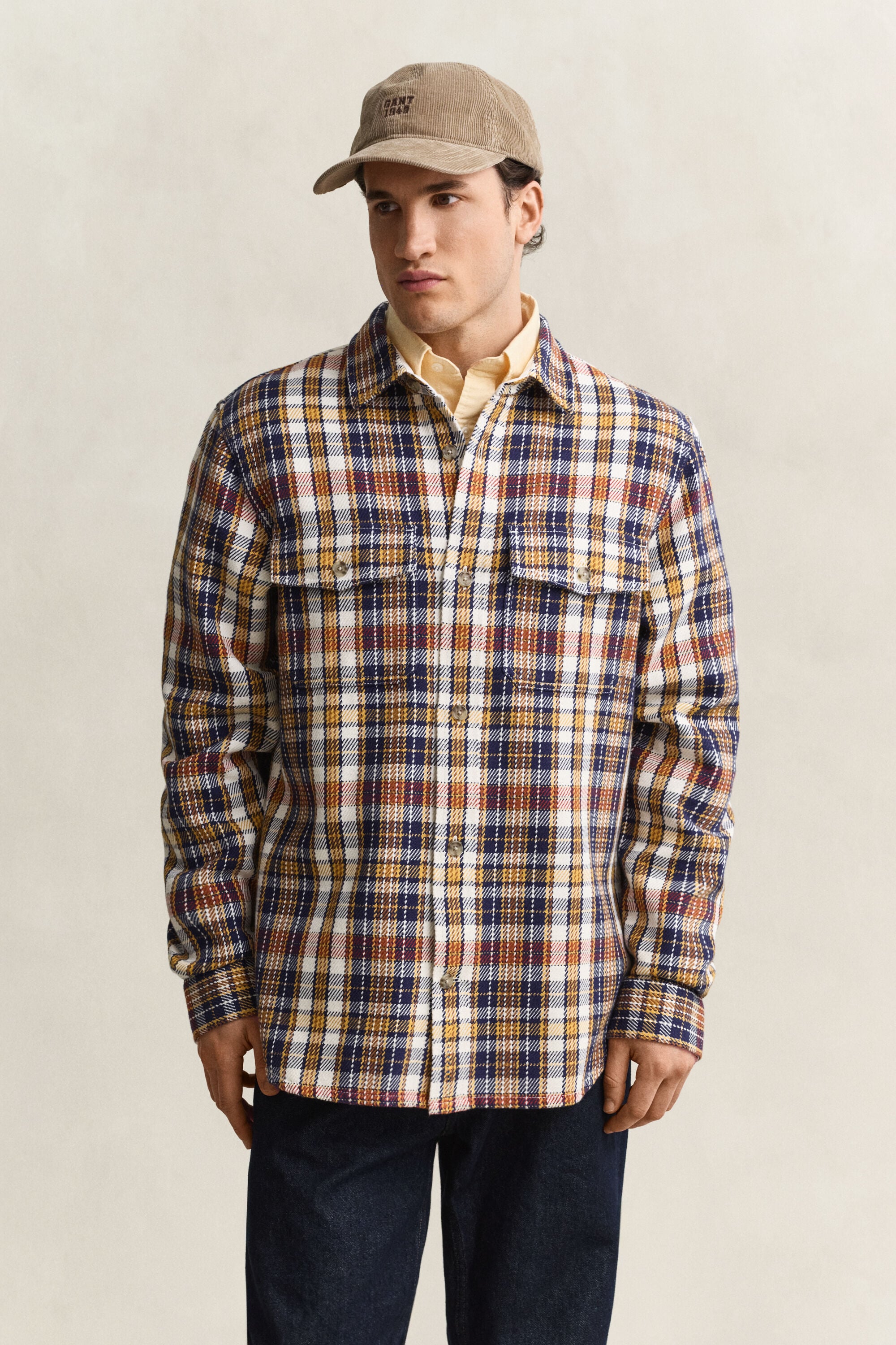 Geruit overshirt van keperkatoen
