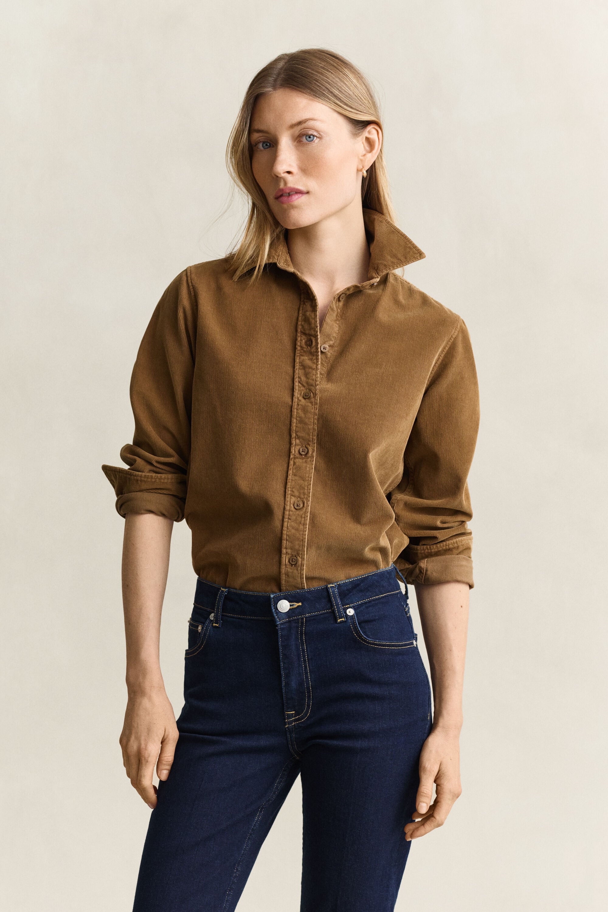 Regular corduroy overhemd