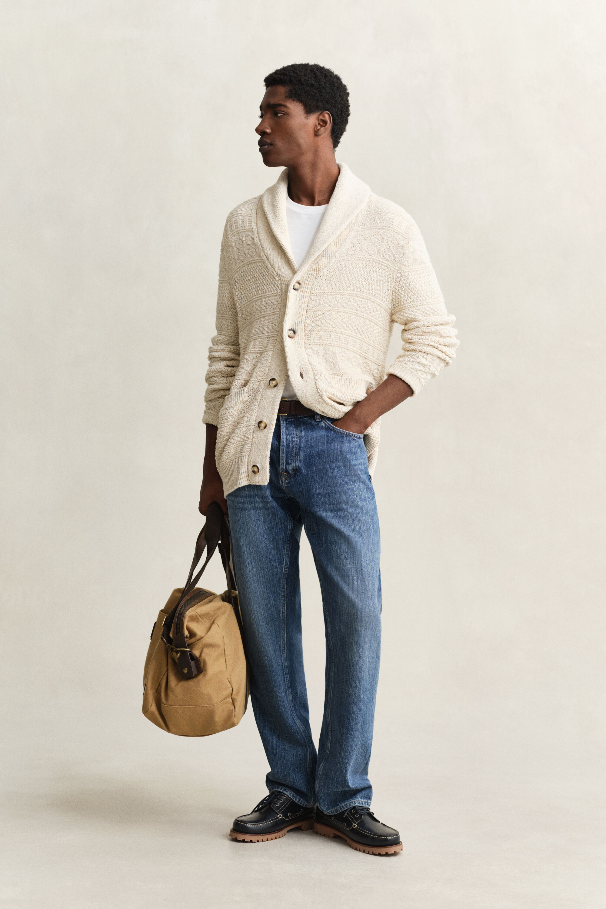 Vest van katoenmix met textuur