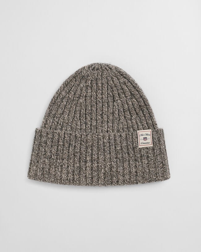 Beanie van mouliné wolmix