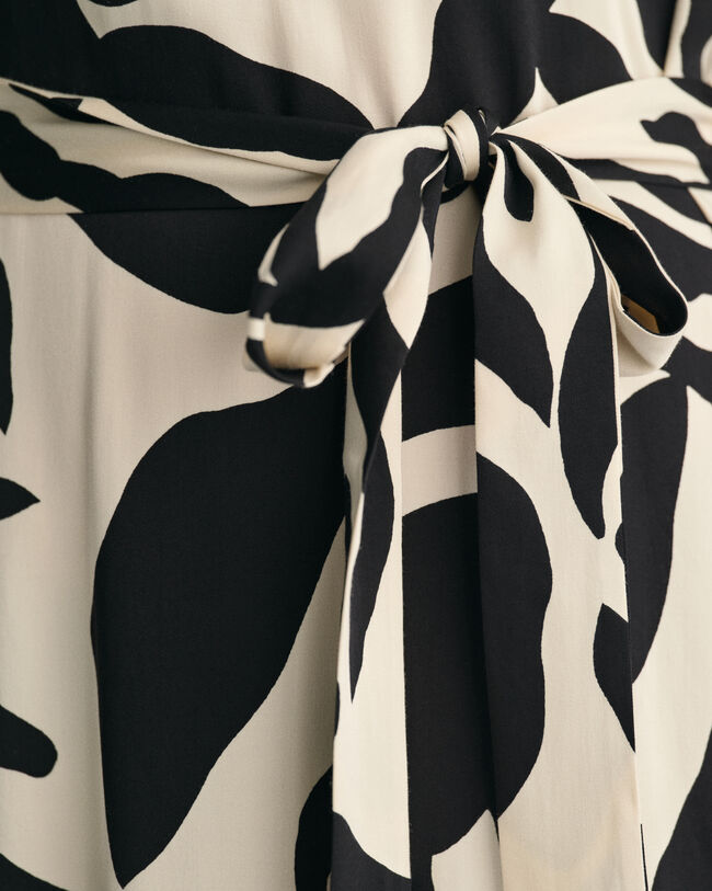 Palm Print jurk met korte mouwen