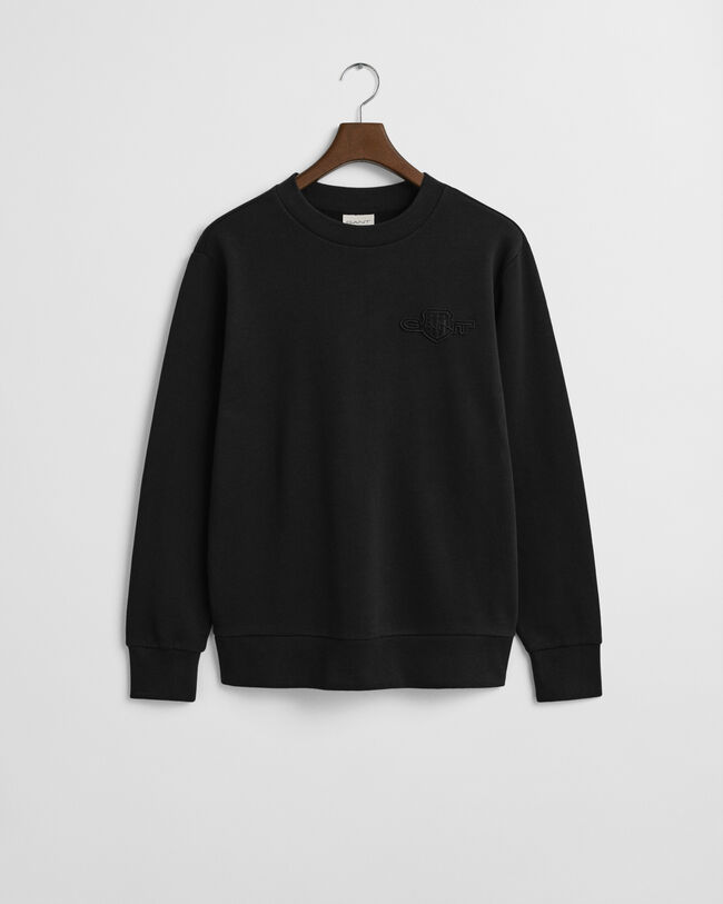 Tonal Shield sweatshirt met ronde hals