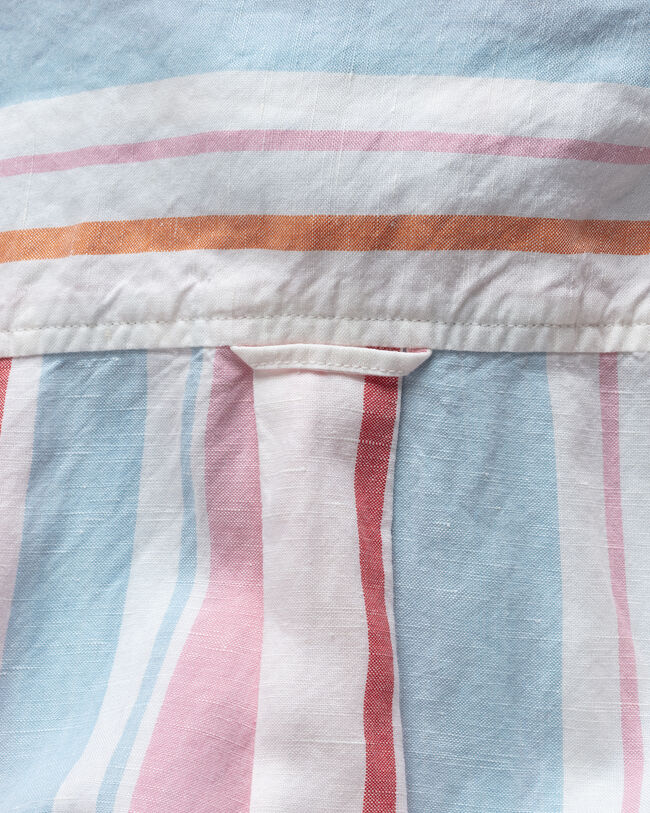 Kleurig gestreepte overhemdjurk