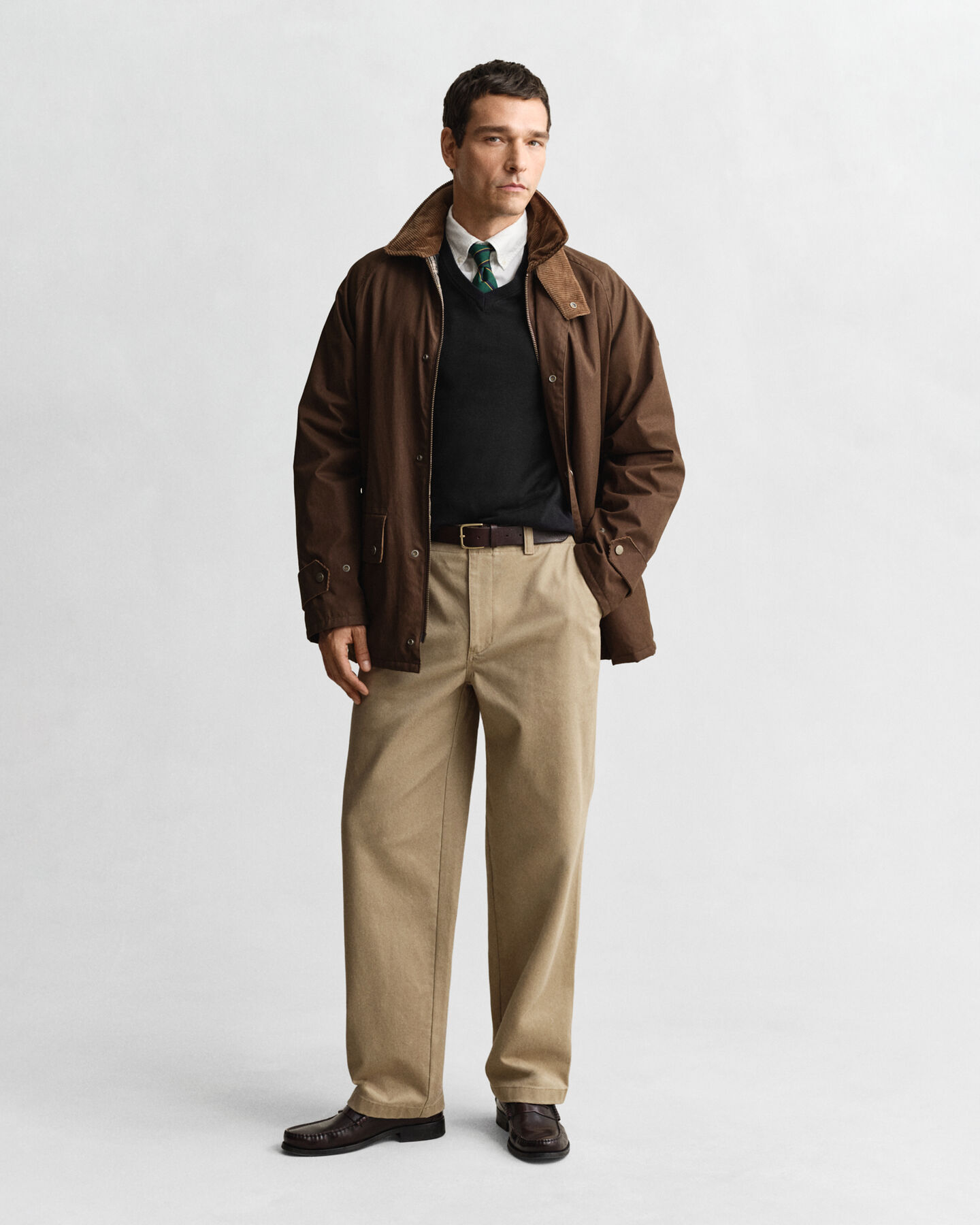 Klassieke sweater van katoen met V-hals