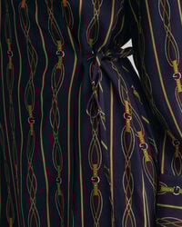 Regular Fit gestreepte wikkeljurk met Rope Print