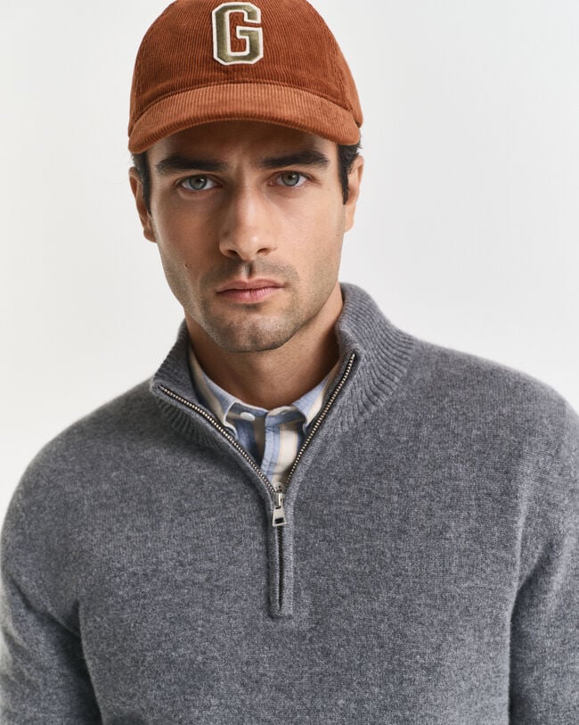 Kasjmier trui met korte rits