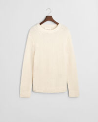 Trui met ronde hals van geribde alpacawolmix