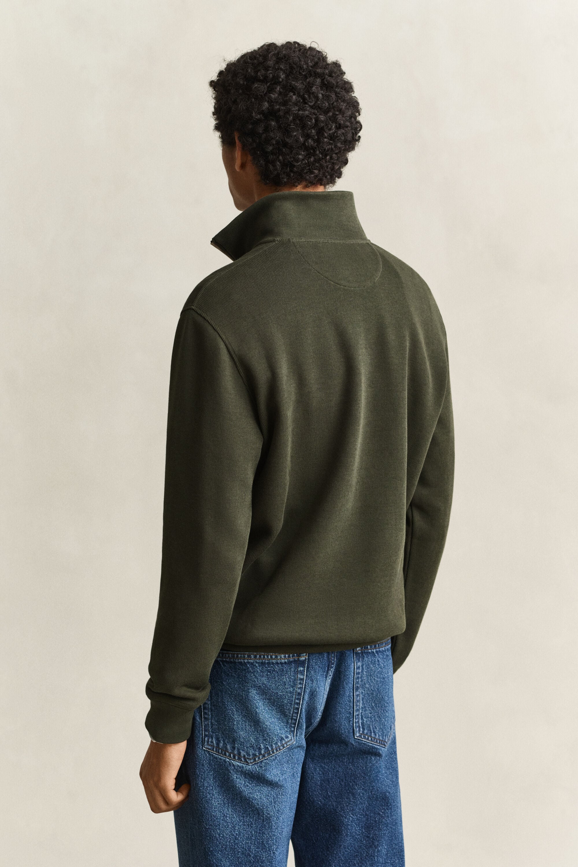 Sacker Rib sweatshirt met korte rits