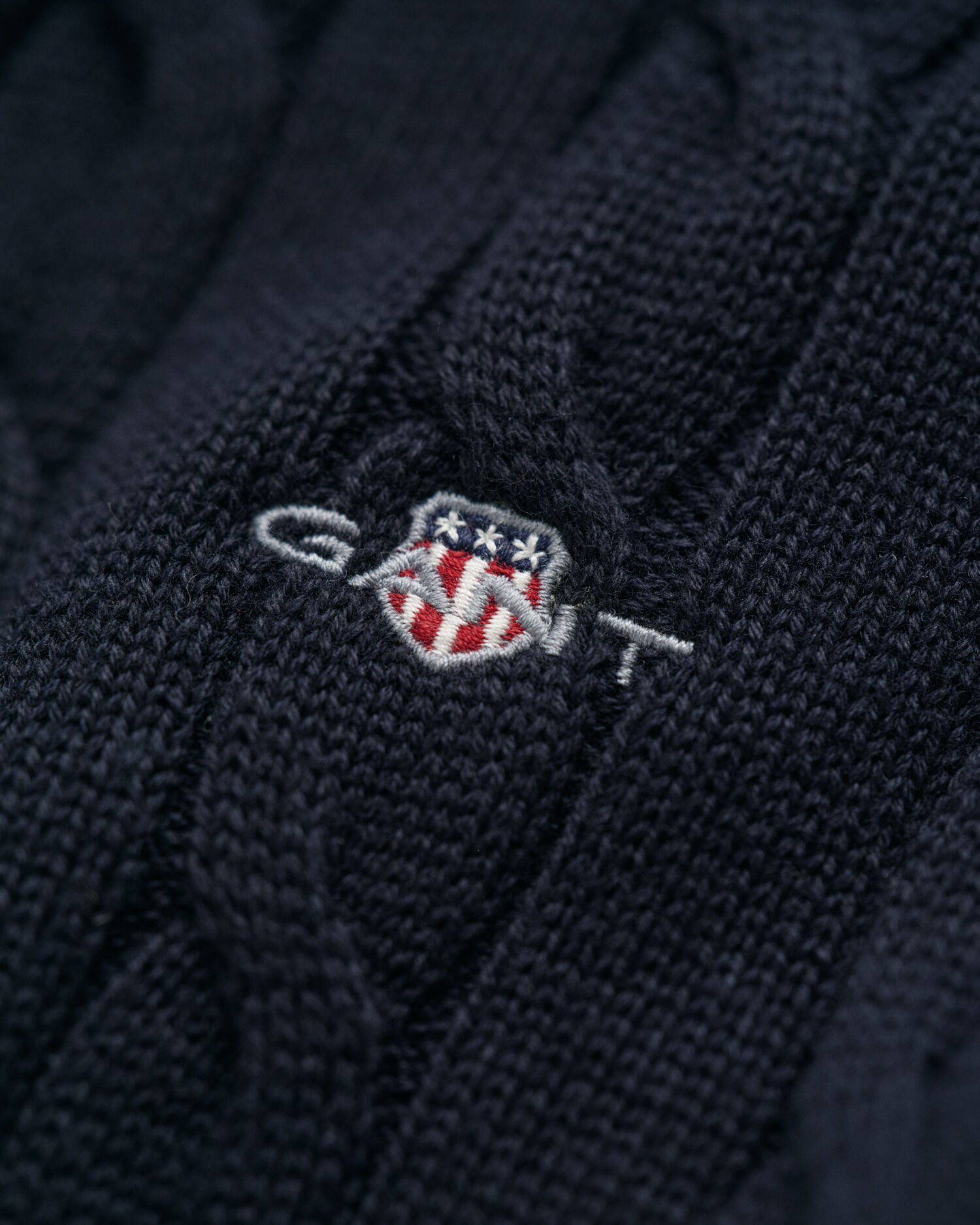 Teens kabelgebreide trui met korte rits van katoen