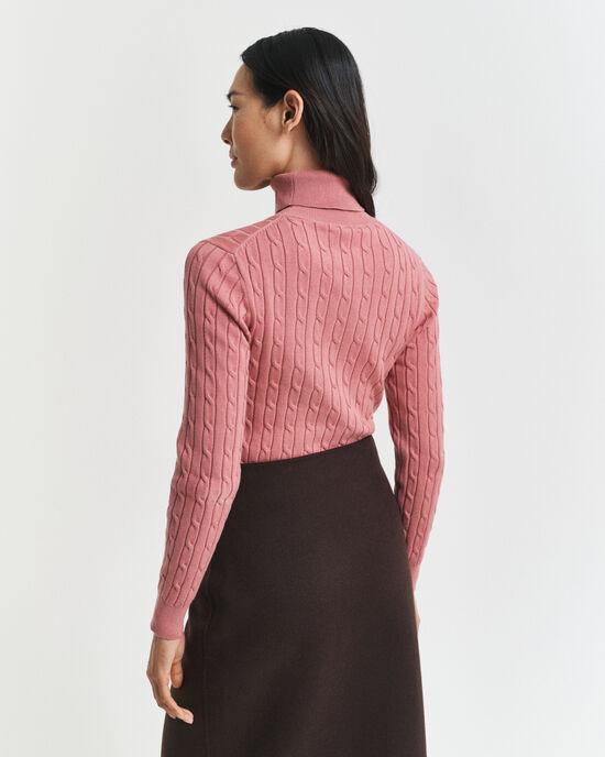 Kabelgebreide coltrui van stretchkatoen