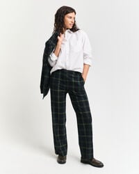 Geruite kostuumbroek met rechte pijpen