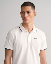 Contrast Tipped piqu&eacute; poloshirt