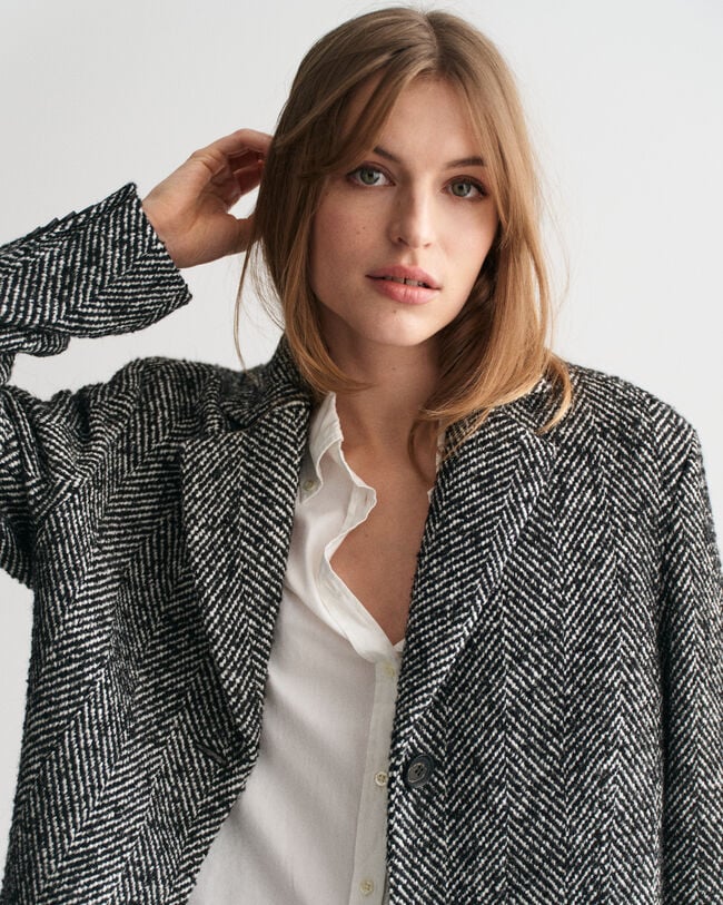 Heritage jas met visgraatmotief