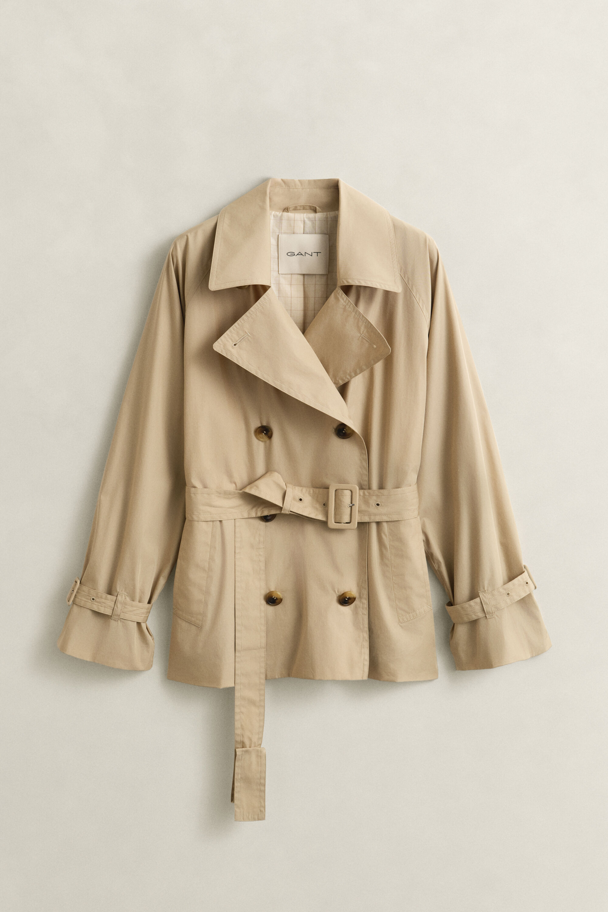 Lichtgewicht korte trenchcoat