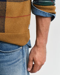 Geruite trui met ronde hals