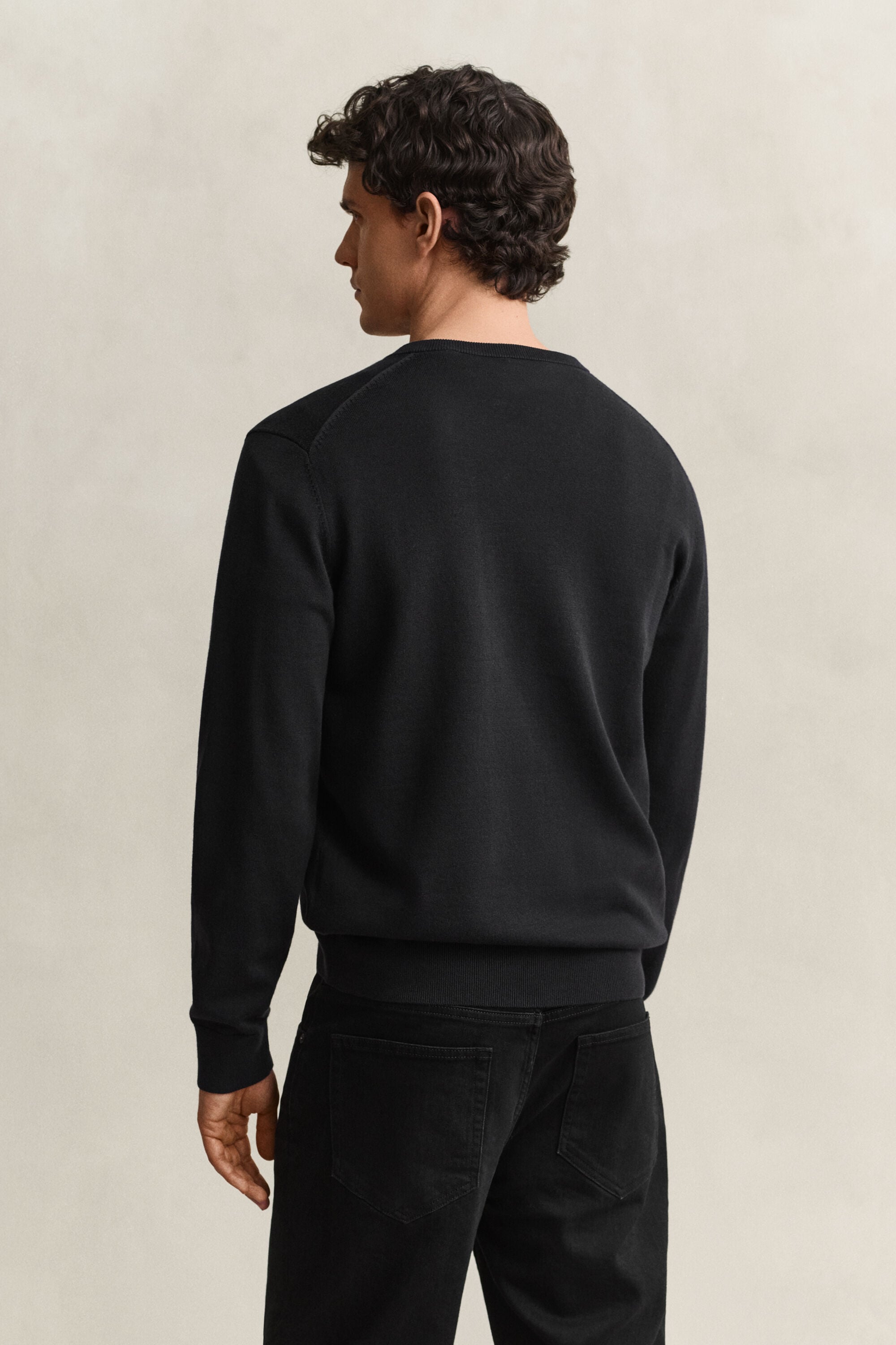 Klassieke sweater van katoen met V-hals