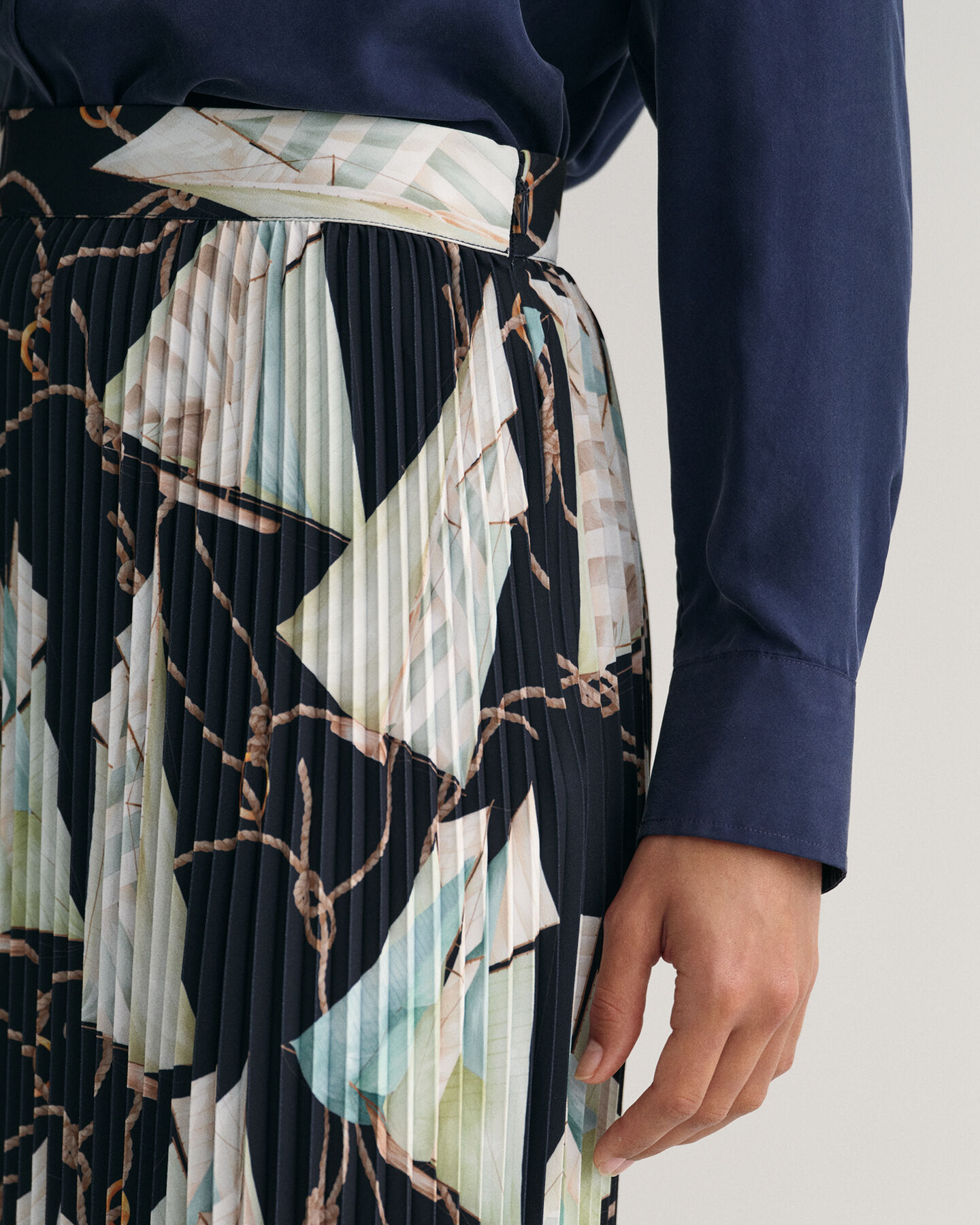 Plooirok met Sailing-print