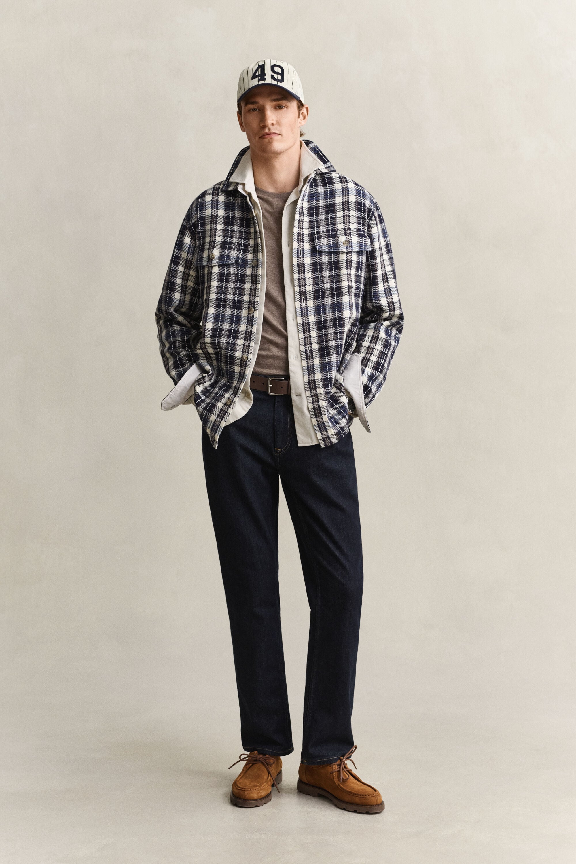 Geruit overshirt van keperkatoen