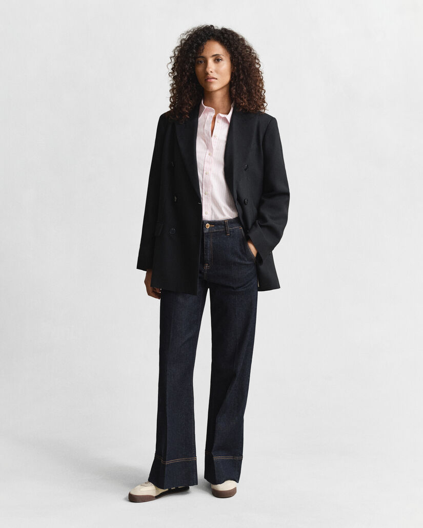 Regular Fit Classic overhemd met strepen van poplin