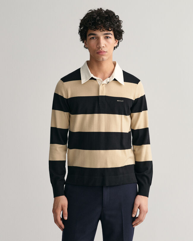 Rugger van merinoswol met brede strepen