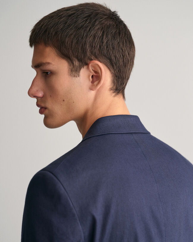 Kostuumblazer van katoen en linnen