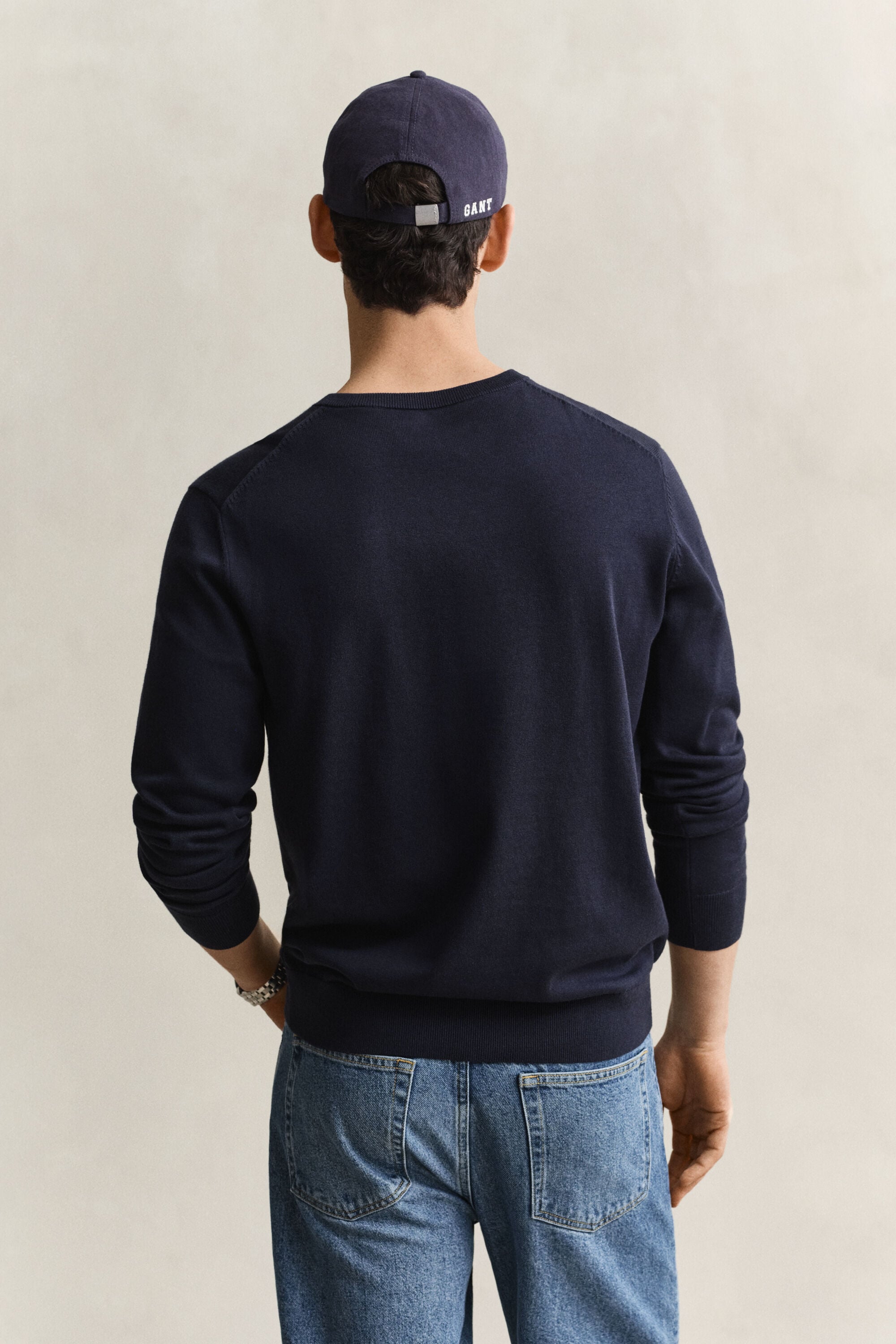 Katoenen sweater met V-hals