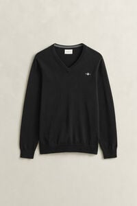 Klassieke sweater van katoen met V-hals