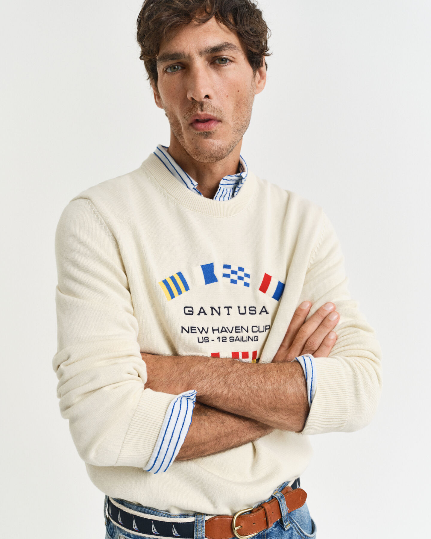 Nautical Flags sweater met ronde hals