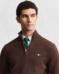 Casual katoenen trui met korte rits