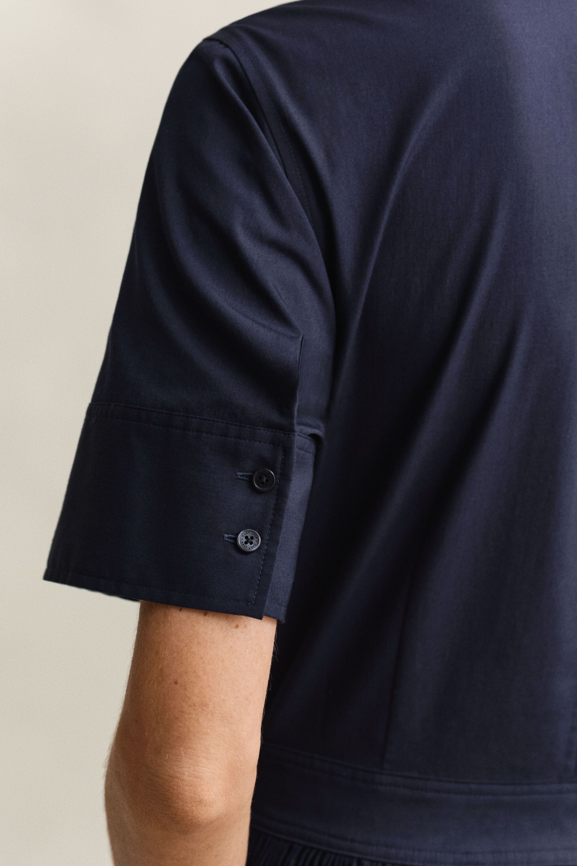 Katoenen overoverhemdjurk met plooien