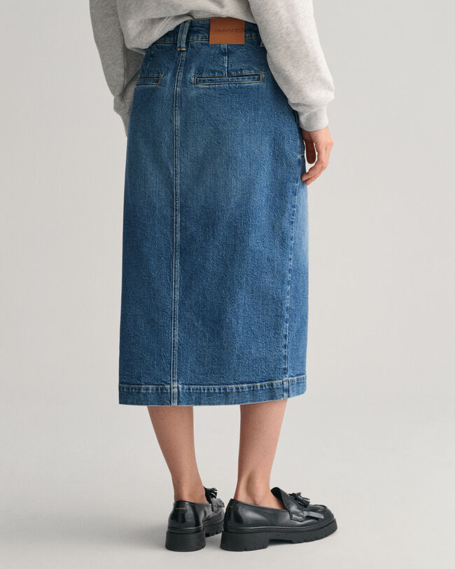 Denim rok met split