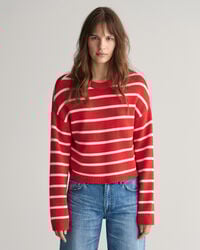 Gestreepte trui met ronde hals