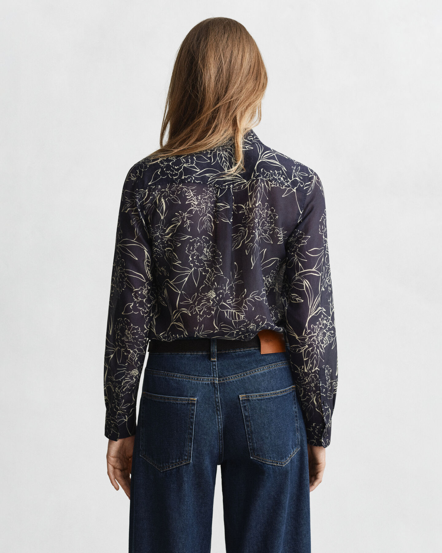 Regular Fit overhemd met bloemenprint van katoen en zijde