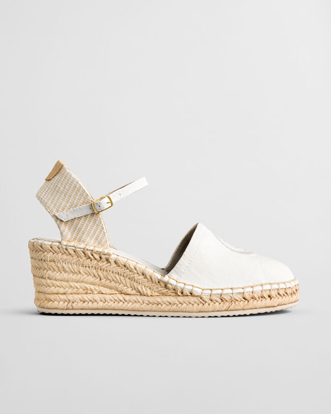 Luliza espadrilles met sleehak van linnen