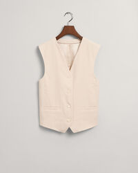 Regular Fit gilet van linnen met stretch