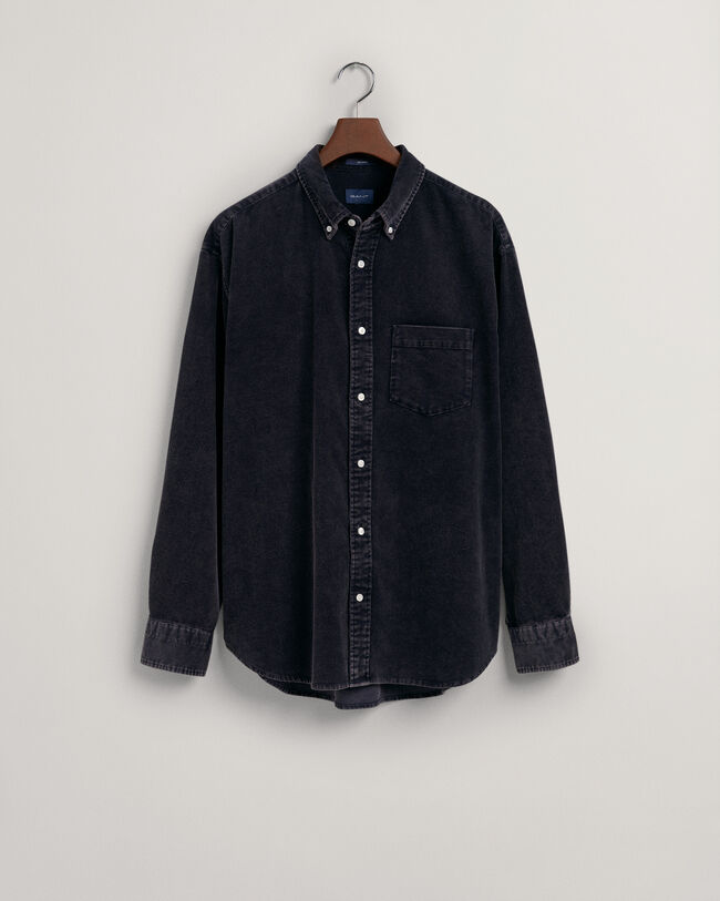 Relaxed Fit sterk verwassen corduroy overhemd