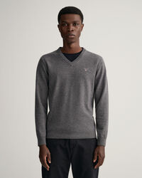 Trui met V-hals van buitengewoon zachte lamswol