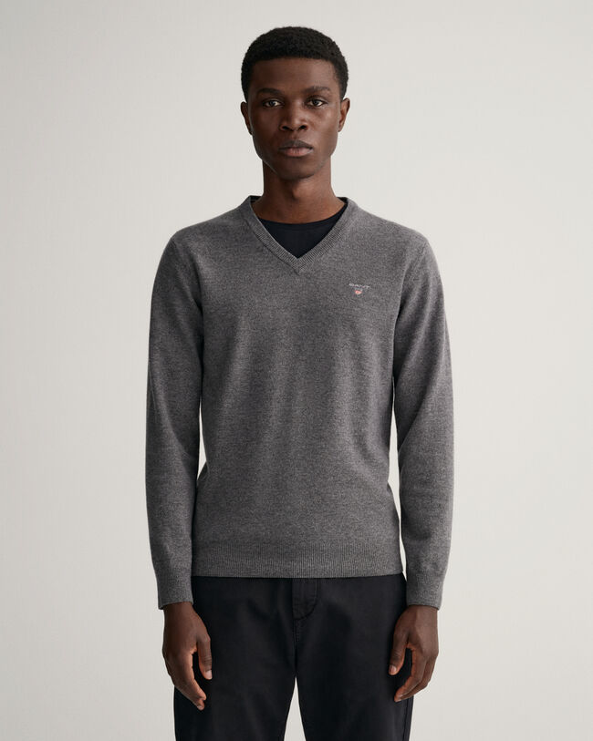 Trui met V-hals van buitengewoon zachte lamswol