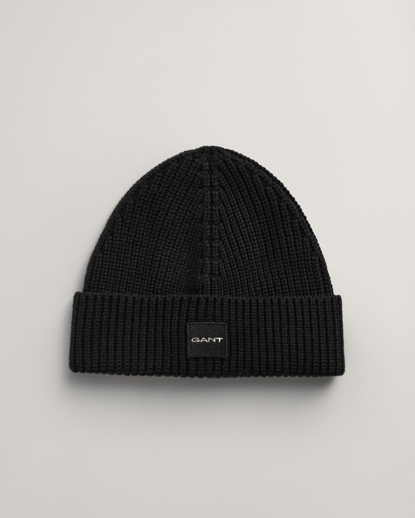 Katoenen ribgebreide beanie